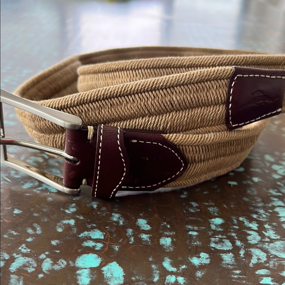 Tommy Bahama Tan and Brown Woven Belt